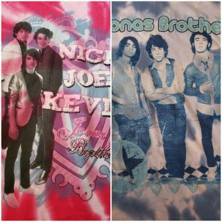 Jonas Brothers Jo Bros Tie Dye Short Sleeve T Shirt Top Shirt Nick Joe Kevin Bn