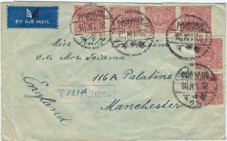 China 1948 Shanghai To Uk Airmail Cover,  Postage Due,  Reversed Date In Cancel