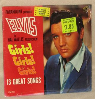 Elvis Presley Girls Girls Girls Soundtrack Record Rca Lpm - 2621 W Sleeve