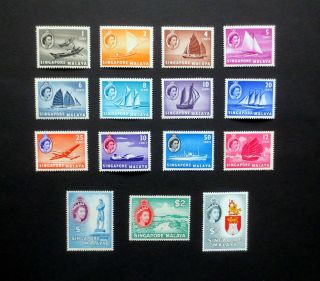 1955 Singapore Stamps Mnh Og Sc 28 - 42 In Very Fine (15 Values)