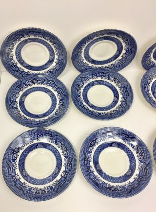 9 Churchill Blue Willow Made In England Saucers bread and butter plates 2