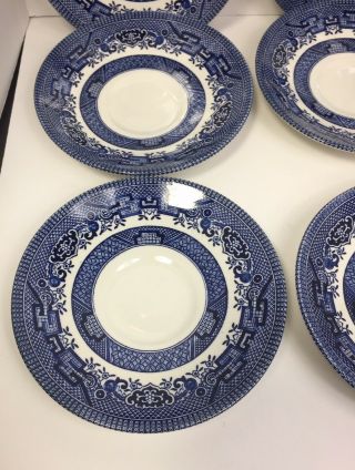 9 Churchill Blue Willow Made In England Saucers bread and butter plates 3