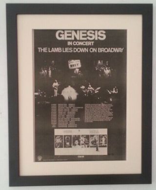 Genesis Lamb Lies Down Tour 1975 Poster Ad Framed Fast World Ship
