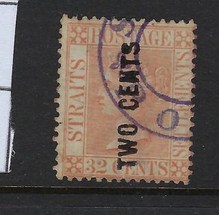 Straits Settlements : 1882 Two Cents On 32c Pale - Red Sg 59used
