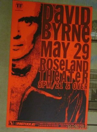 David Byrne 2001 Concert Poster Roseland Theater Talking Heads M King