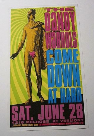 Dandy Warhols 1997 Come Down At Hard L.  A.  Concert Poster Mike King