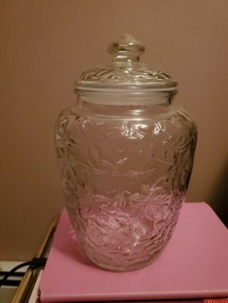 Princess House Fantasia Large Crystal Canister With Lid.