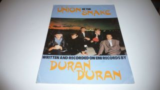 Duran Duran Union Of The Snake Uk 1983 Sheet Music