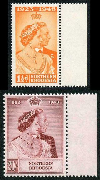 Northern Rhodesia 1948 Royal Silver Wedding Sg48/9 U/m (mnh)