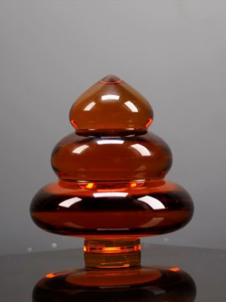 Rare Baccarat Amber Crystal Glass Graziela Tree Paperweight - France