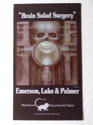 Emerson Lake & Palmer Elp 1973 Promo Card H R Giger Brain Salad Surgery Lp