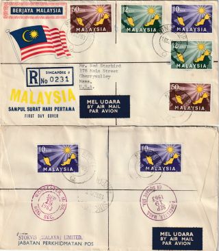 Malaysia Sampul Surat Hari Pertama Map Fdc In Singapore Q Post Office 1963