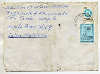 Falkland Is 1982 Incoming Conflict Cover/letter To Named Argentinian Soldier