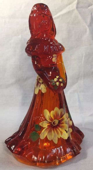 Fenton Art Glass Hand Painted Orange Slice Bridesmaid Doll