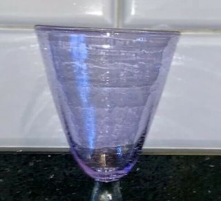HAND BLOWN CRAFTED ART WINE COCKTAIL GLASS PINK PURPLE GOBLET BALUSTROID STEM 2