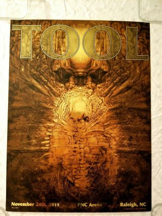 Tool Foil Concert Poster 501/650 Authentic - Pnc Arena Raleigh Nc 11/24/19