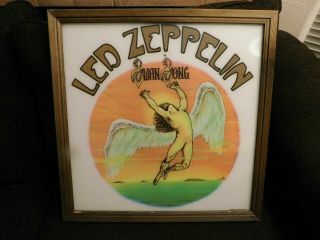 Two Led Zeppelin Glass Carnival Mirrors