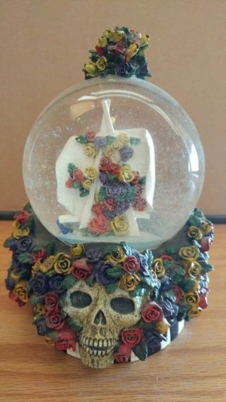 Grateful Dead Stanley Mouse Skull And Roses Snow Globe