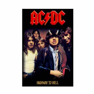 Ac/dc Highway To Hell Tapestry Fabric Poster Flag Cloth Wall Banner