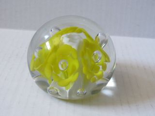 HTF St Clair Mike Mitchell Stamped Hand Crafted Blown Glass Heavy Paperweight 2