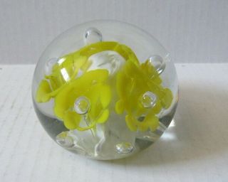 HTF St Clair Mike Mitchell Stamped Hand Crafted Blown Glass Heavy Paperweight 3