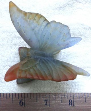 Daum France Butterfly Figurine,  Pate De Verre Crystal Sculpture