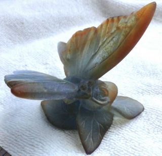 Daum France Butterfly Figurine,  Pate De Verre Crystal Sculpture 2