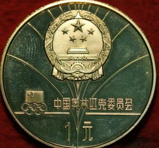 Uncirculated 1980 China Lake Placid 1 Yuan Olympics Foreign Coin