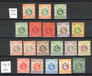 Hong Kong 1904 - 1911 China Kevii Sg 77 - 98 Selection Of Mh Stamps Mounted