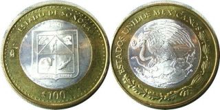 Elf Mexico 100 Pesos 2004 Bimetal Sonora Shield