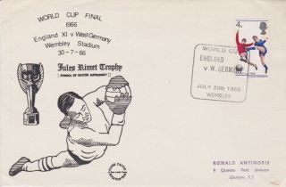 Football Stamps 1966 World Cup Final Match Day Cluse Calcio Souvenir Cover
