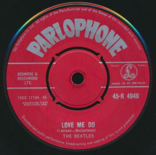 Beatles 1962 Red Label Uk 