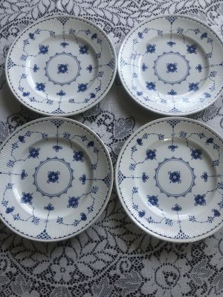 Furnivals Denmark Blue Set Of 4 Dinner Plates 10 "