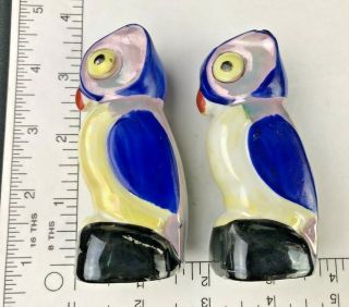 Noritake Art Deco Cobalt Owls Salt Pepper Shakers Luster Japan