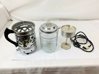 RARE VTG PYREX Glass Forman Coffee Maid 4 Teapot Coffee Maker Pot Percolator 2