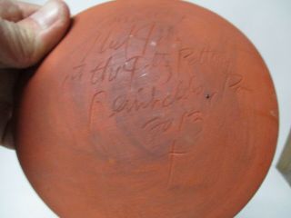 2013 Ned Foltz of Pennsylvania Redware Pottery Plate - Happy Easter w Rabbit 3