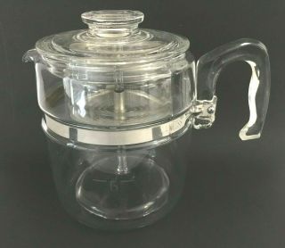 Pyrex 9 Cup Flameware Percolator Glass Coffee Pot 7759 Flame Ware Complete