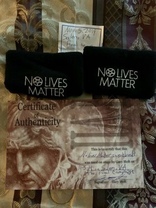 Stage Worn No Lives Matter Sweatbands From Salem,  The Final Campaign
