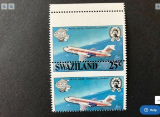 Swaziland 1983 200th Anniv Of Manned Flight Mnh Perf Shifted Error