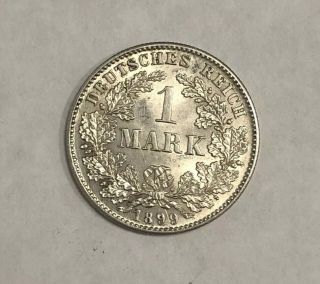 1899 Germany Silver 1 Mark.  900 Silver