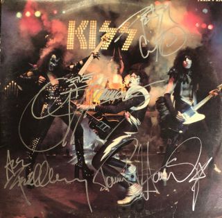 Kiss Alive Lp Originally Autographed By Gene Paul Ace And Peter