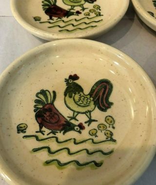 Set of 6 Metlox Poppytrail Vernon 1950 ' s HOMESTEAD PROVINCIAL Rooster Coasters 2