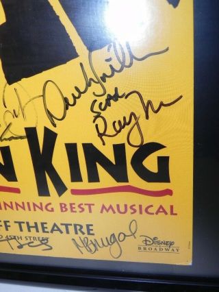 The LION KING Broadway Full Cast Signed Autographed Musical 14X22 Poster Frame 2