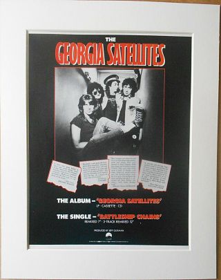 Georgia Satellites Debut Album 1986 Music Press Poster Type Advert In Mount