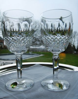Waterford Irish Crystal.  Colleen.  7 " Water / Red Wine Glasses.  Set Of Two.