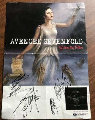 Autographed Poster Avenged Sevenfold The Rev