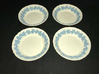 4 Wedgwood Embossed Queensware Lavender On Cream Shell Edge Berry Bowls Minty
