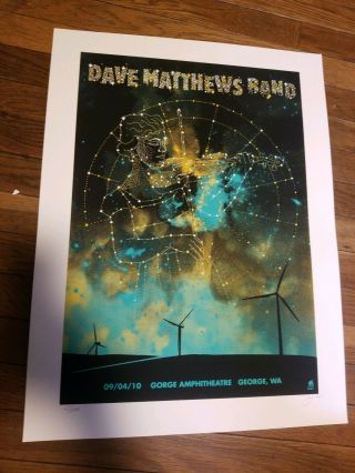 Rare Dave Matthews Band Poster - The Gorge 2010,  /1200 Signed Methane