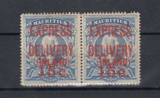 Mauritius Kevii 1904 15c On 15c Express Delivery Pair Sge2 Mnh Scarce J7383