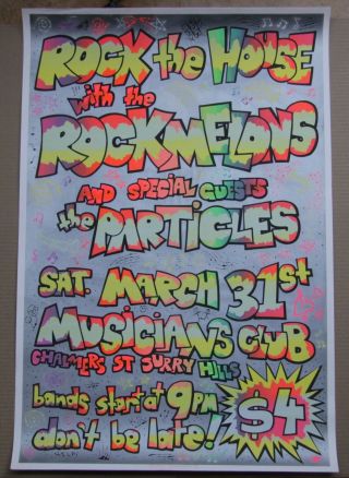Rockmelons Particles John Foy Skull Printworks 80s Gig Poster Fine